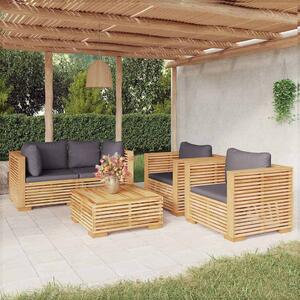5dílná zahradní sedací souprava s poduškami masivní teak 3100870