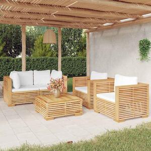5dílná zahradní sedací souprava s poduškami masivní teak 3100869