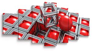 Obraz - 3D metalická abstrakce (210x100 cm)