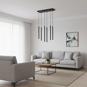 Závěsné svítidlo SELTER 6 – černé, 6× G9, šířka 59 cm