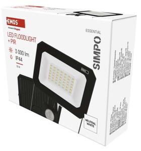 Emos ZS2333 exteriérový LED reflektor SIMPO se senzorem 30W 3000lm 4000K IP44