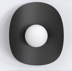 Nástěnné svítidlo FIERO XL K1 – černé, bílé sklo, 1× G9, šířka 23 cm