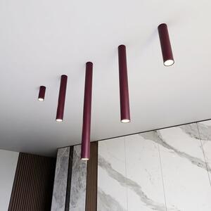 Stropní svítidlo TECNO 1S – vínové, 1× GU10, šířka 6 cm