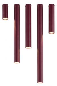 Stropní svítidlo TECNO 1S – vínové, 1× GU10, šířka 6 cm