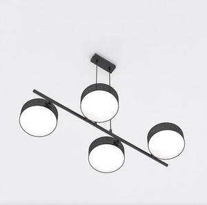Závěsné svítidlo DRUMZ 4 – celočerné, textilní stínidla, 4× E14, šířka 80 cm