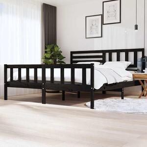 Rám postele černý masivní dřevo 200 x 200 cm 3101177