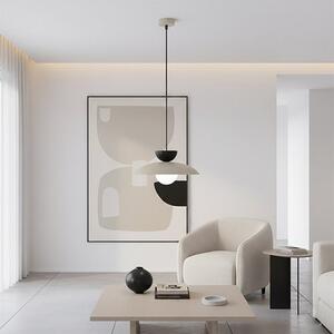 Závěsné svítidlo MULAN 1 – moka / černé, bílé sklo, 1× G9, šířka 30 cm