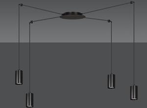 Závěsné svítidlo TRAKER 4 – černé, 4× GU10, šířka 300 cm