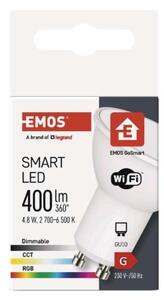 Emos lighting Chytrá LED žárovka GoSmart MR16 / GU10 / 4,8 W (35 W) / 400 lm / RGB / stmívatelná / WiFi 1525500500