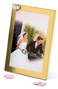 Svatební fotorámeček 13x18 WEDDING HEARTS zlatý