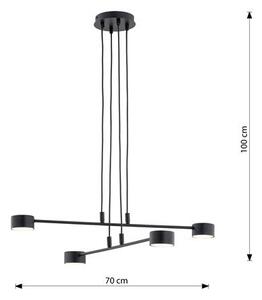 Závěsné svítidlo MODUS 4 – černé, 4× GX53, šířka 70 cm