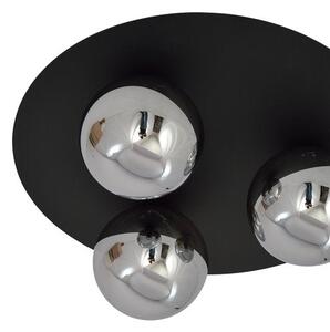 Stropní svítidlo SOLAR 3 – černé, grafitové sklo, 3× E14, šířka 43 cm