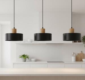 Závěsné svítidlo TORIN 1 – černé, 1× E27, šířka 20 cm