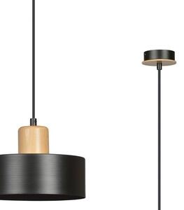 Závěsné svítidlo TORIN 1 – černé, 1× E27, šířka 20 cm