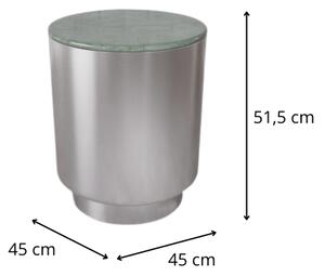 Actona Konferenční stolek Cangas 45 cm šedý/zelený mramor
