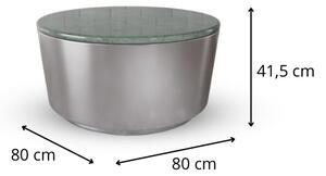 Actona Konferenční stolek Cangas 80 cm šedý/zelený mramor
