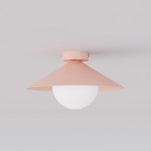 Stropní svítidlo MONO 1S – korálové, bílé sklo, 1× E14, šířka 31 cm