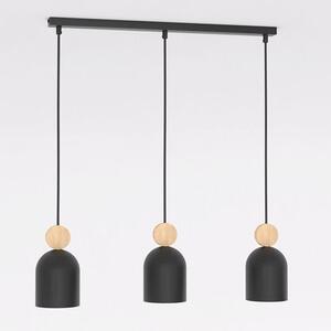 Závěsné svítidlo MESI 3 – černé, 3× GU10, šířka 66 cm