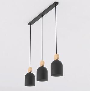 Závěsné svítidlo MESI 3 – černé, 3× GU10, šířka 66 cm