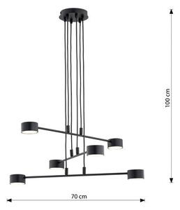 Závěsné svítidlo MODUS 6 – černé, 6× GX53, šířka 70 cm