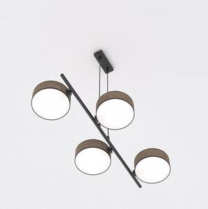 Závěsné svítidlo DRUMZ 4 – hnědé / černé, textilní stínidla, 4× E14, šířka 80 cm