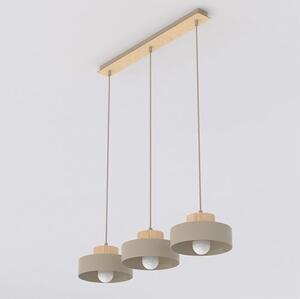 Závěsné svítidlo KIVI 3 – moka, 3× E27, šířka 73 cm