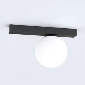 Stropní svítidlo FIT 1 – černé, opálové sklo, 1× E14, šířka 30 cm
