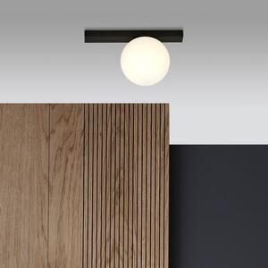 Stropní svítidlo FIT 1 – černé, opálové sklo, 1× E14, šířka 30 cm