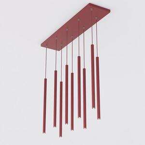 Závěsné svítidlo SELTER 9 – vínové, 9× G9, šířka 92 cm