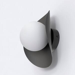 Nástěnné svítidlo FIERO M K1 – černé, bílé sklo, 1× G9, šířka 16 cm