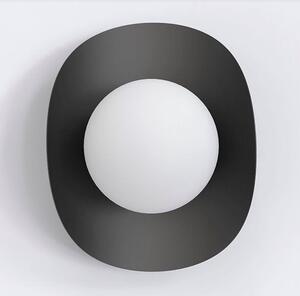 Nástěnné svítidlo FIERO M K1 – černé, bílé sklo, 1× G9, šířka 16 cm