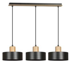 Závěsné svítidlo TORIN 3 – černé, 3× E27, šířka 80 cm