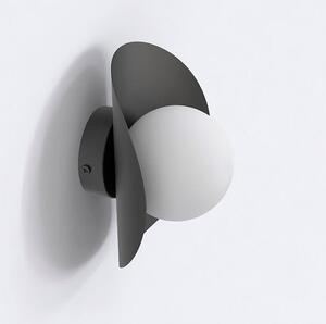 Nástěnné svítidlo FIERO M K1 – černé, bílé sklo, 1× G9, šířka 16 cm