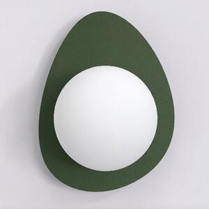 Nástěnné svítidlo OVO K1 – olivově zelené, bílé sklo, 1× G9, šířka 28 cm