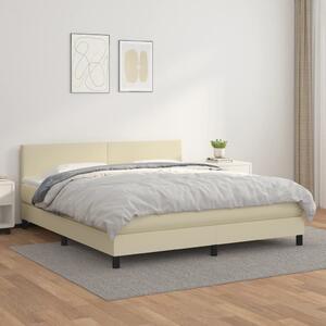 Box spring postel s matrací krémová 160x200 cm umělá kůže 3141013