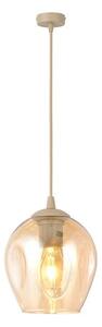 Závěsné svítidlo ISTAR 1 – moka, jantarové sklo, 1× E27, šířka 14 cm