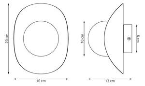 Nástěnné svítidlo FIERO M K1 – celobílé, sklo, 1× G9, šířka 16 cm