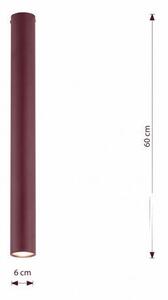 Stropní svítidlo TECNO 1XL – vínové, 1× GU10, šířka 6 cm