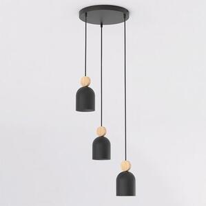 Závěsné svítidlo MESI 3 PREM – černé, 3× GU10, šířka 34 cm