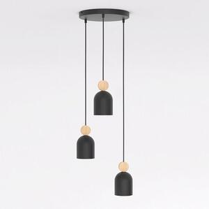 Závěsné svítidlo MESI 3 PREM – černé, 3× GU10, šířka 34 cm