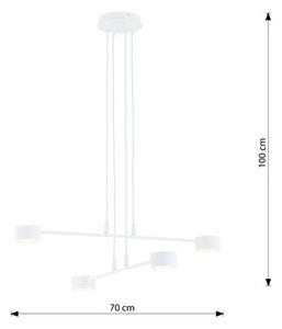 Závěsné svítidlo MODUS 4 – bílé, 5× GX53, šířka 70 cm