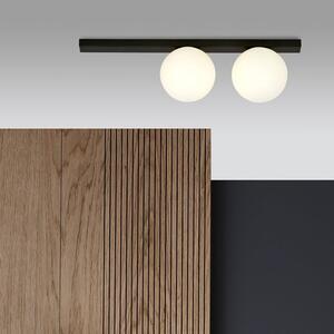 Stropní svítidlo FIT 2 – černé, opálové sklo, 2× E14, šířka 70 cm