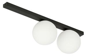 Stropní svítidlo FIT 2 – černé, opálové sklo, 2× E14, šířka 70 cm
