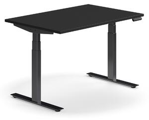AJ Produkty Výškově nastavitelný stůl QBUS, 1200x800 mm, černá podnož, černá