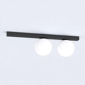 Stropní svítidlo FIT 2 – černé, opálové sklo, 2× E14, šířka 70 cm