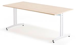 AJ Produkty Stůl SANNA, 1800x800x720 mm, bílá/bříza