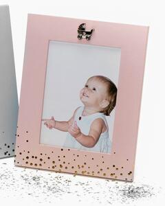 Kovový dětský fotorámeček BABY FACE 13x18 růžový