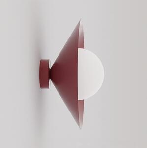 Nástěnné svítidlo MONO K1S – vínové, opálové sklo, 1× E14, šířka 30 cm
