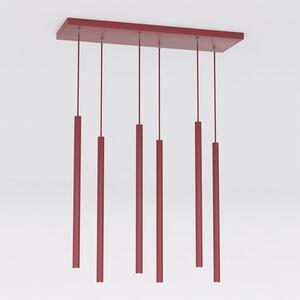 Závěsné svítidlo SELTER 6 – vínové, 6× G9, šířka 59 cm