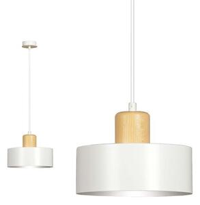 Závěsné svítidlo TORIN 1 – bílé, 1× E27, šířka 20 cm